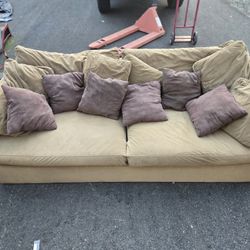 Crate & Barrel 8' Sofa, Ottoman And Chair-And A Half Swade Material With Down Inside