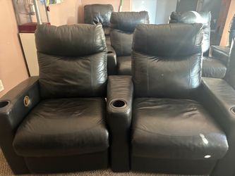 Black Leather Home Theater room &  Recliner Seats