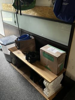 Room / Office Divider. Glass & Wood Finish In metal Casing