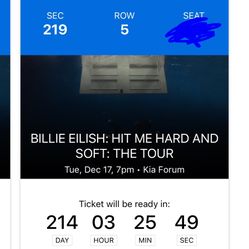 Billie Eilish Ticket Inglewood