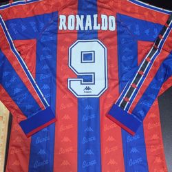 Retro Barcelona Long sleeve Soccer Jersey