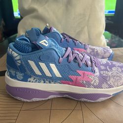 adidas dame 8 sample blue purple flower