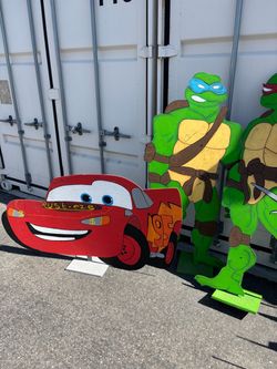 Hand-Painted Wooden Character Cutout Standees