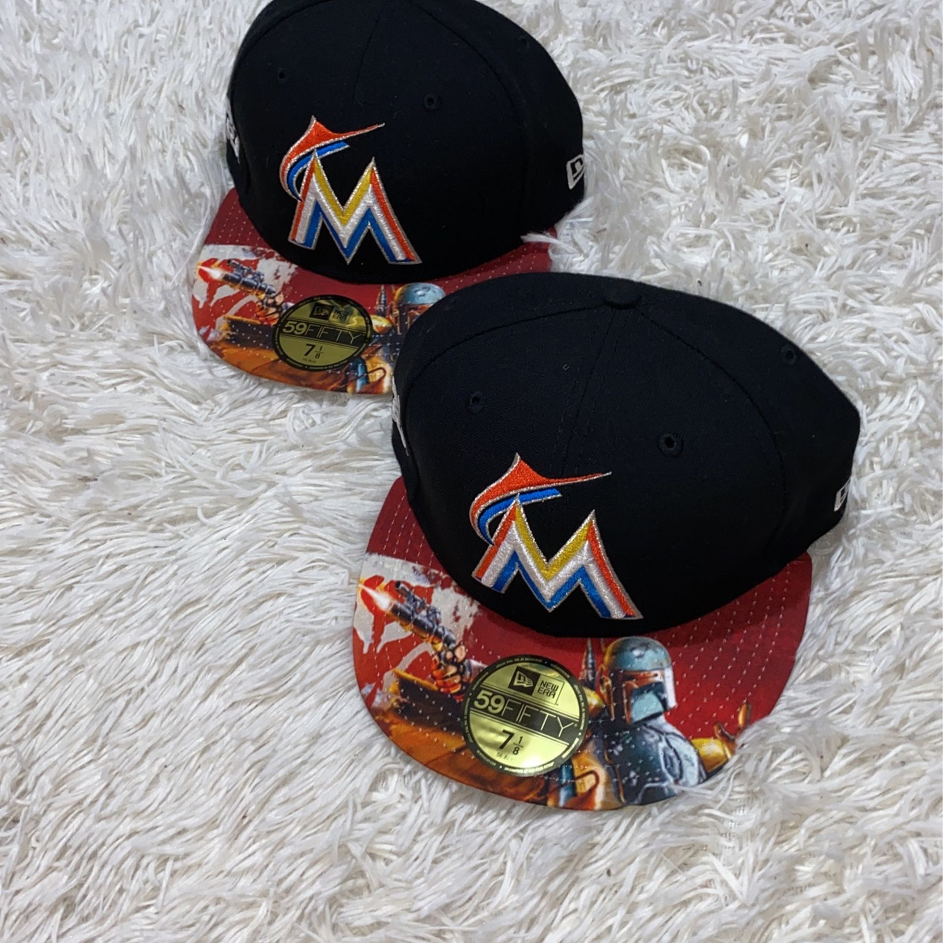 New Era 59fifty Miami Marlins Star Wars Baseball Cap Hat Sz 7 1/8