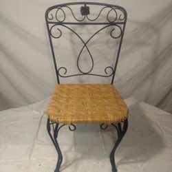 Wrought Iron-style Chair With Cane Seat