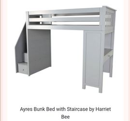 Twin Loft bed with desk/stairs with storage