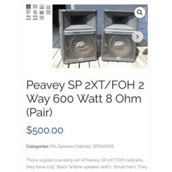 Boom Big Speakers 600 Watts Each  USA Made 