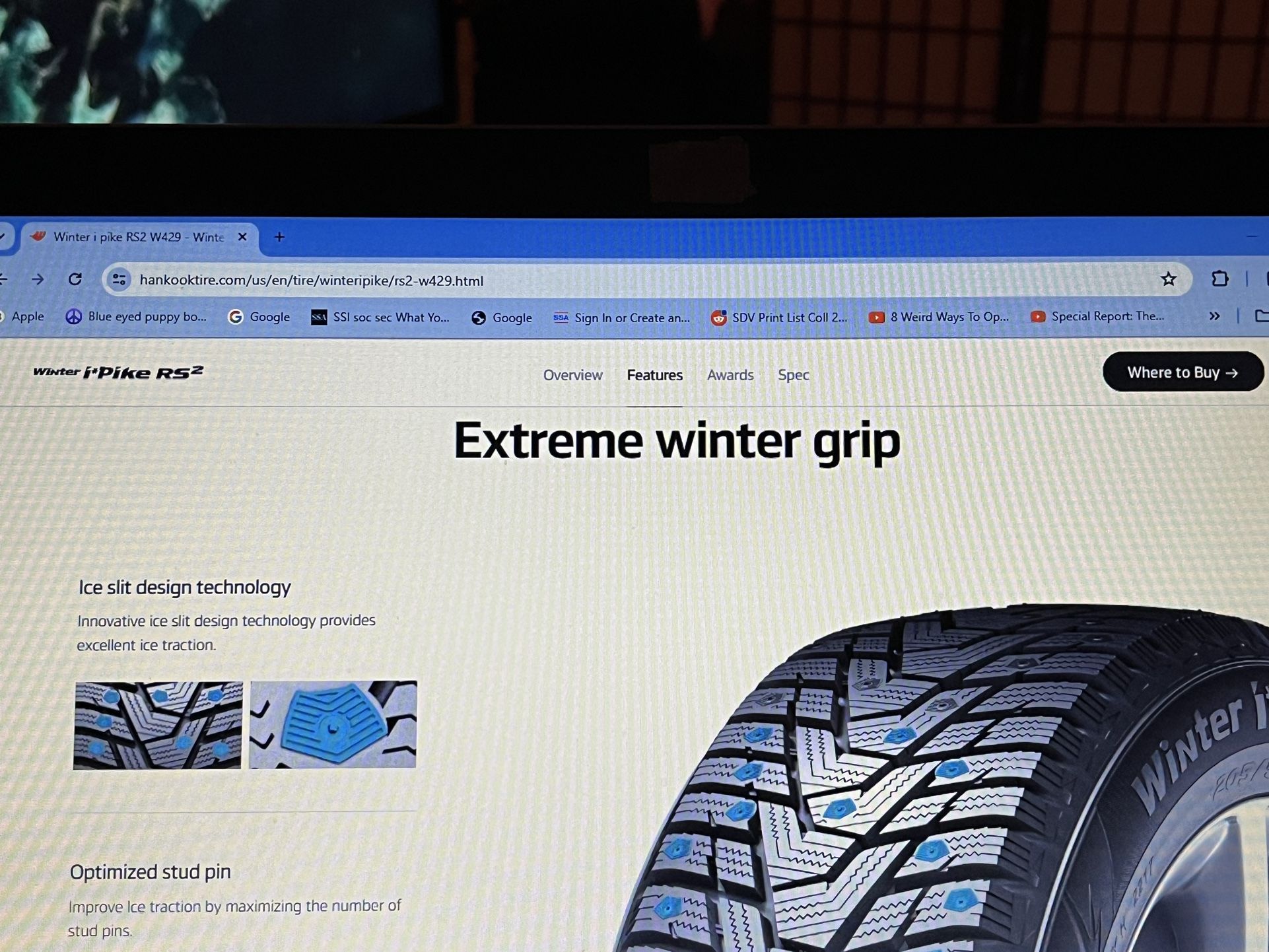 4 Winter Studded Tires Hankook Great Shape! for Sale in Vancouver