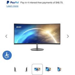 34” MSI Curved Computer Monitor Screen