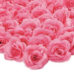 50 Pack | Pink Rose 3 Inch Silk Flower Heads Wedding Bouquet Centerpiece Decor - New Thumbnail