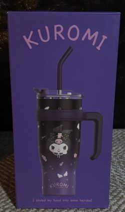 Sanrio Kuromi 1200ml Stainless Steel Insulated Tumbler w/ Lid, Straw&Handle