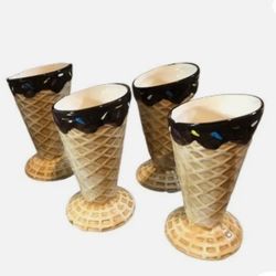 D’Lucco Vintage Sprinkle Ice Cream Cone Glasses