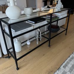 Pottery Barn Glass Console Table 
