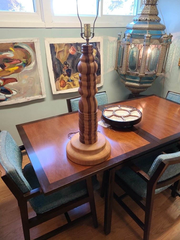 Mid century wood lamp