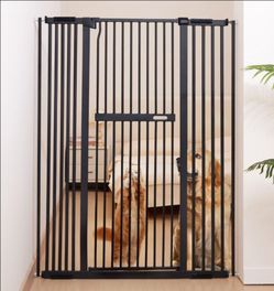 55.1" Extra Tall Pet Gate, 29.9"-44.4" Wide Cat/Dog Gate, Black
No Drilling Pressure Mounted, 1.37" Narrow Bar Spacing, Auto Close Tall Cat Gate for D