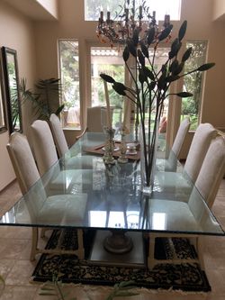 Custom3/4”  glass table Top with rope edge 