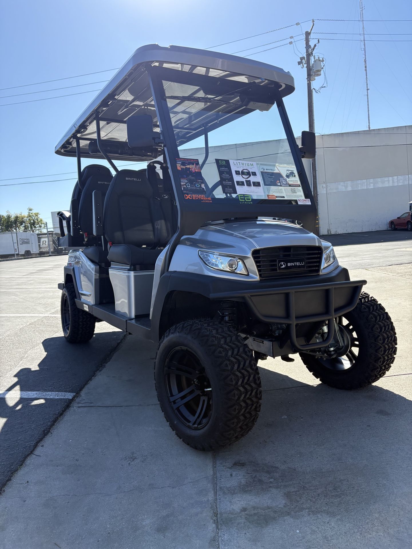 12-YEAR WARRANTY! 2026 Bintelli Beyond 6-Seater Lifted 48-Volt Lithium Street Legal LSV Golf Cart