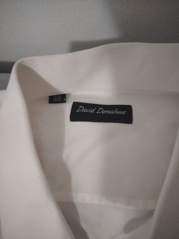 David Donahue White Dress Shirt – 17.5 Neck / 36-37 Sleeve