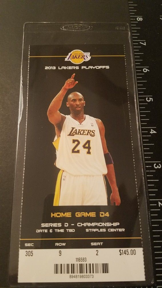 KOBE LAKERS game stub ticket