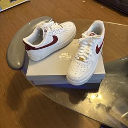Nike Air Force 1 Sneakers - White and Red