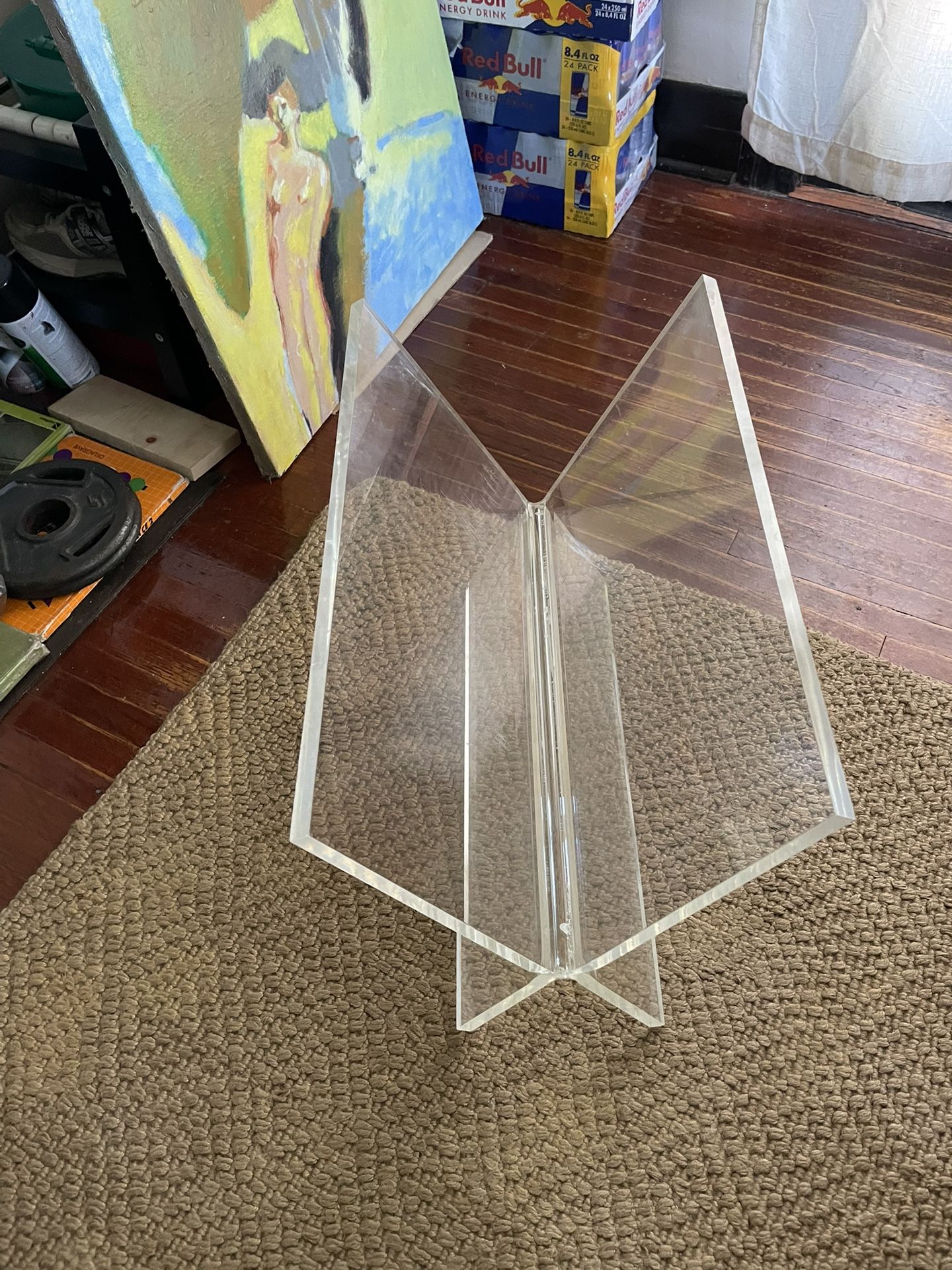 mid century modern lucite magazine rack