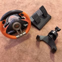 PXN PC Racing Wheel, V3II 180 Degree Universal Usb Car Sim Race Steering Wheel with Pedals for PS3, PS4, Xbox One, Xbox Series X/S, Switch (Orange)