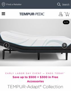 Tempurpedic queen mattress + adjustable base