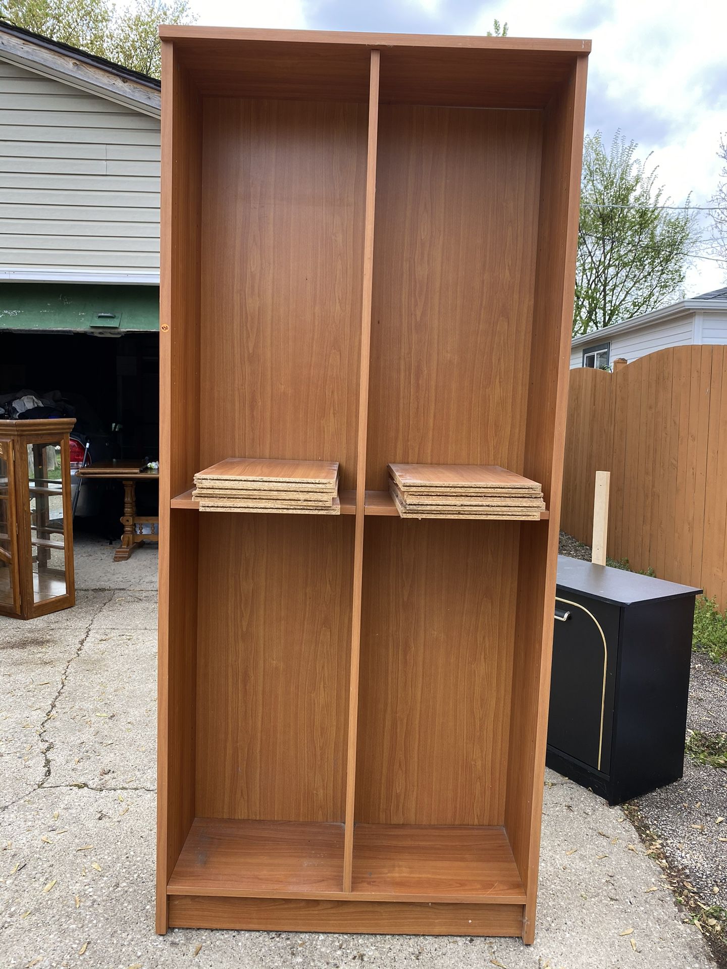 Wood Book Shelf | Shelving Unit | 85in H x 37.5in W x 12.5in D
