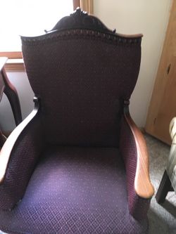 Antique spring rocker ornate back