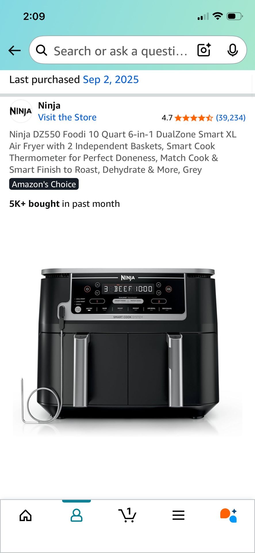 Never Used Ninja Air Fryer