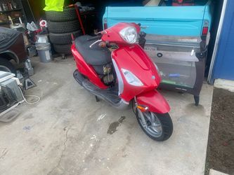 Piaggio Red Motor Scooter