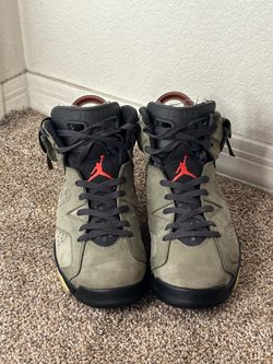 Retro Nike Air Jordan 6 Travis Scott Olive Green cactus jack size 12