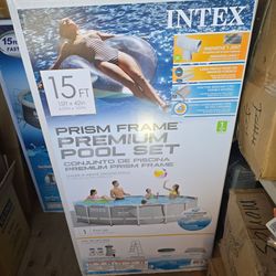 SPECIAL FOR FATHERS DAY INTEX SWIMMING POOL 15 FT X 42 IN METAL FRAME