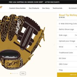 Custom Royal Tip Glove | Infield, Outfield, Pitcher | Baseball & Softball   