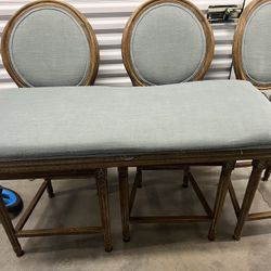 Three  Stool Chairs And A Bench 