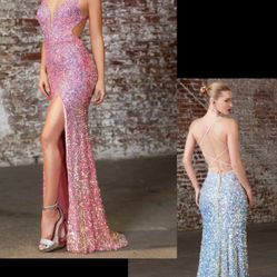 New With Tags Size 6 Pink Sequin Prom Dress & Formal Dress $155
