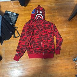 Red Bape Full Zip Hoodie