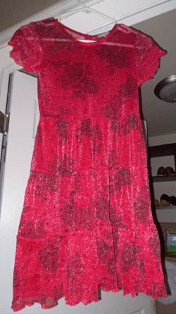 girls red stretchy dress (Size 14)