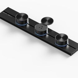 19.69 inch Gler Power Track Outlet, Sliding Movable Rail Socket, Wall-Mounted Aluminum Modular Track Power Strip for Kitchen Island, Home, Office Exte