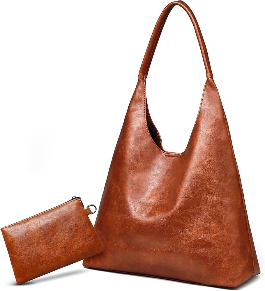 Hobo Bags for Women Retro Vegan Leather Womens Slouchy Large Tote Bag Shoulder Purses Handbag