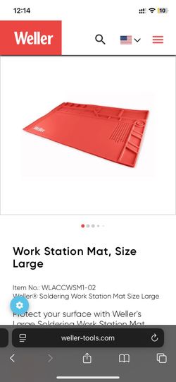 Work mat for soldering station weller