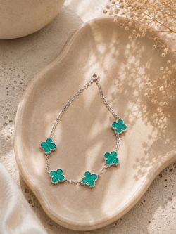 Teal and silver bracelet