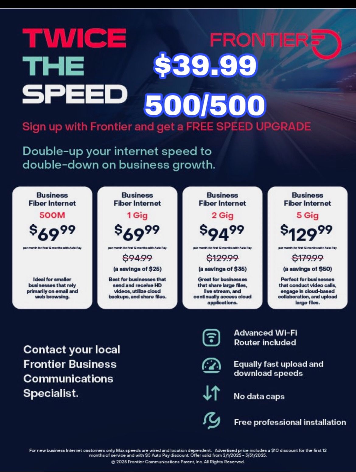 Fiber Internet Includes Modem Router