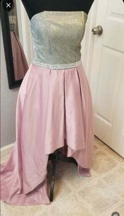 Pink With Silver Strapless Dress  Size 5