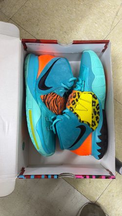 Nike Kyrie 6 sneakers in the "Oracle Aqua” tiger and leopard