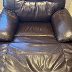 MOVING SALE Brown Leather Recliner - Manual Reclining Chair