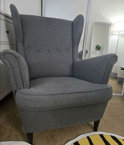Wing Chair - LIKE-NEW - Dark Gray Ikea STRANDMON Armchair