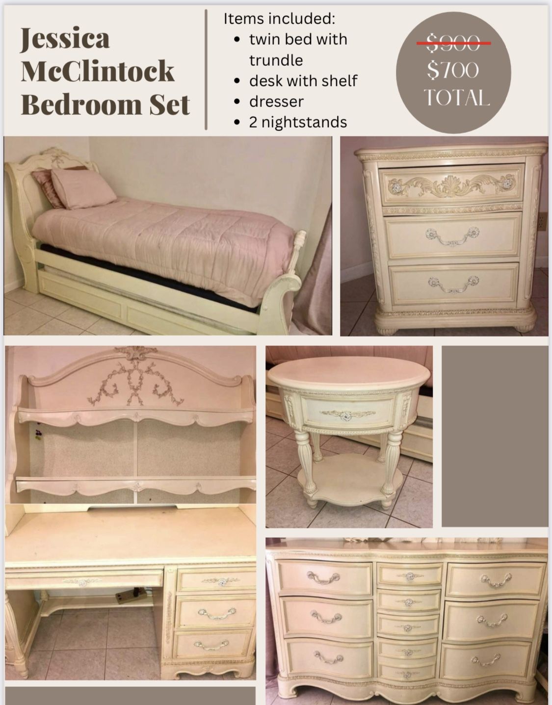 Jessica McClintock Bed And Trundle