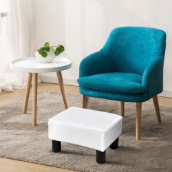 Small PU Leather Rectangular Seat Ottoman Footstool New