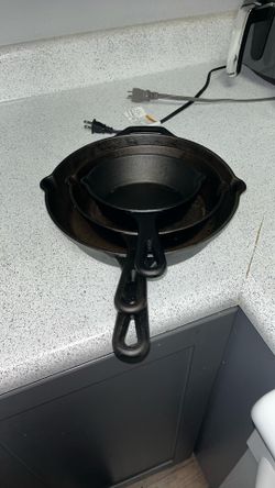 Three Cast Iron Skillets